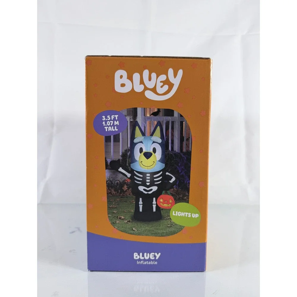 Bluey Halloween Skeleton Inflatable 3.5‎ FT Tall Lights Up Airblown Gemmy 651122
